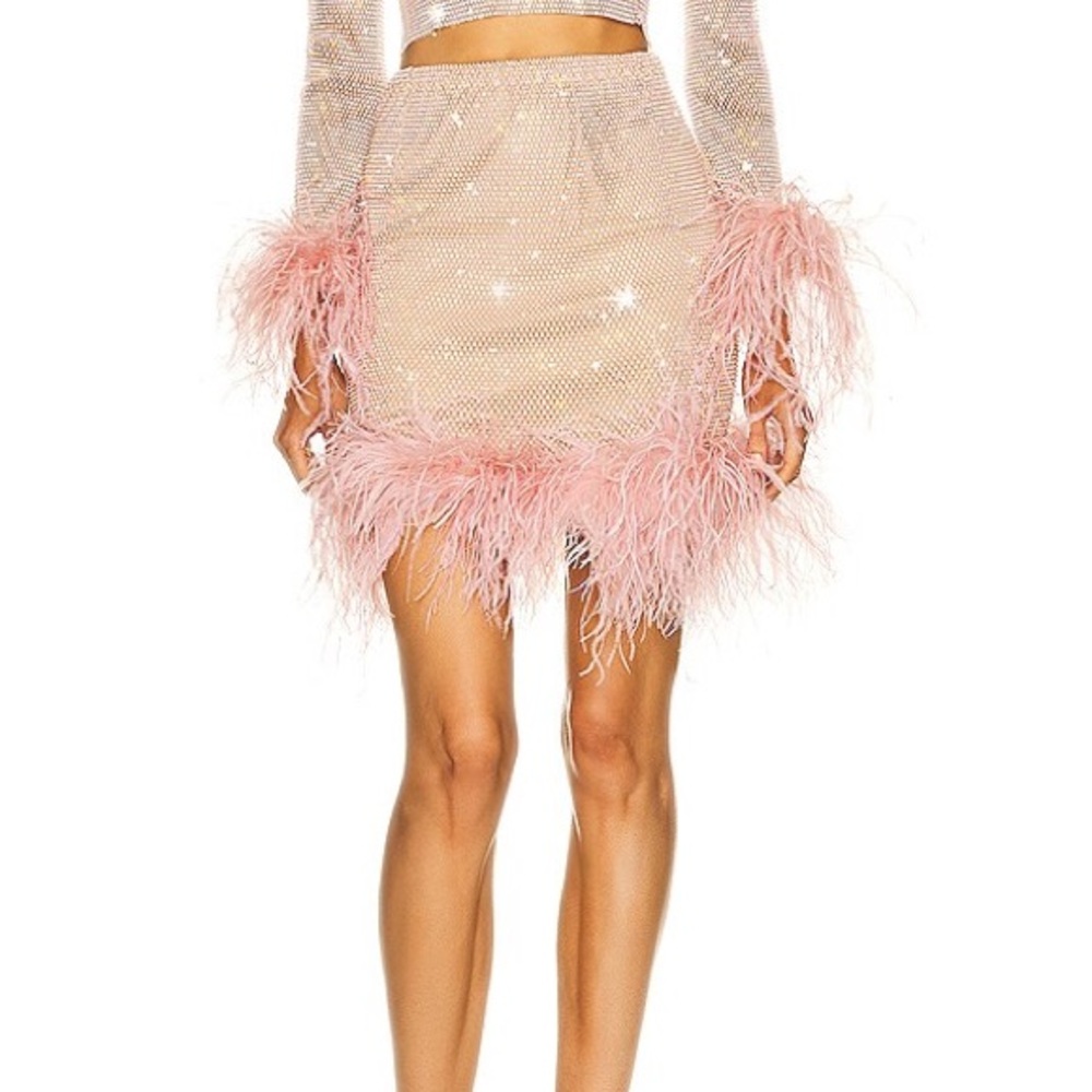 New Santa Brands Feather Rhinestone Skirt